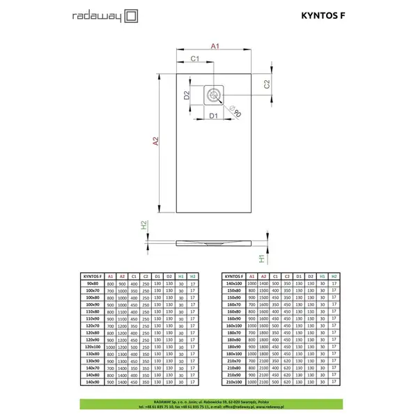 Душовий піддон Kyntos F 100x90 см anthracite, RADAWAY (HKF10090-64) Душовий піддон Kyntos F 100x90 см anthracite, RADAWAY (HKF10090-64)