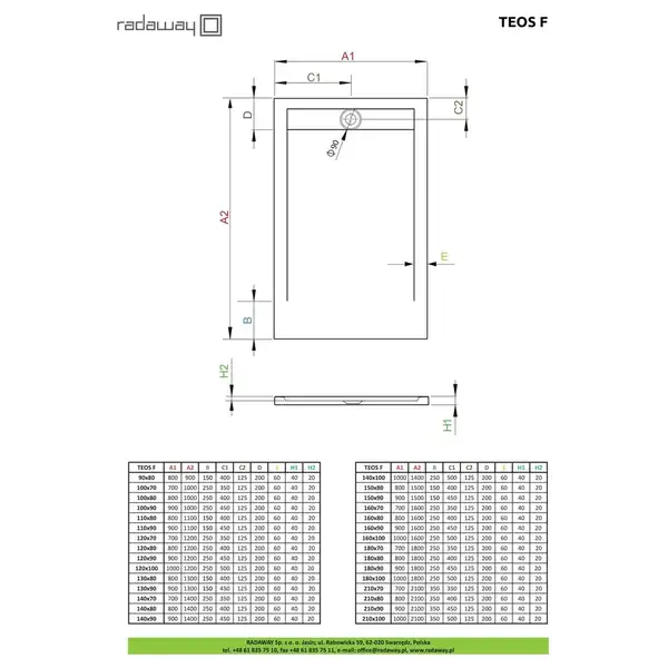 Radaway Teos F Душовий піддон 120x70 см, білий (HTF12070-04) Radaway Teos F Душовий піддон 120x70 см, білий (HTF12070-04)
