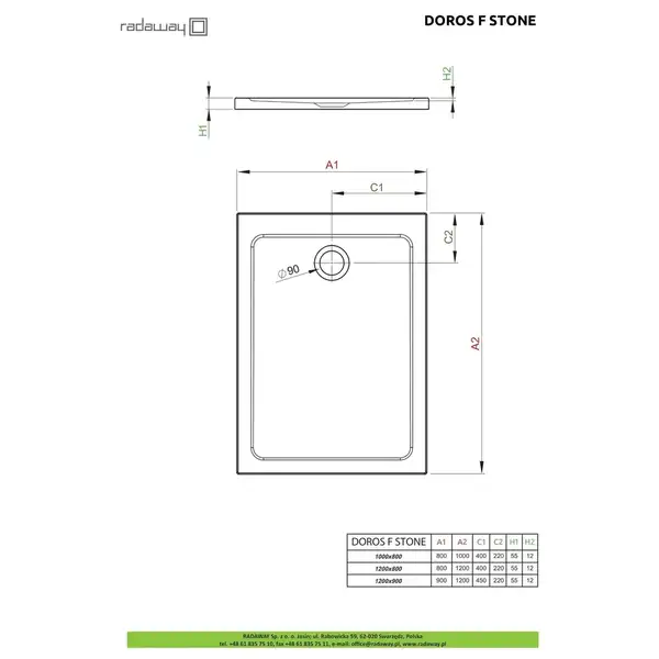 Душовий піддон Doros F Stone White 120x90 см, RADAWAY (SDRF1290-01-04S) Душовий піддон Doros F Stone White 120x90 см, RADAWAY (SDRF1290-01-04S)