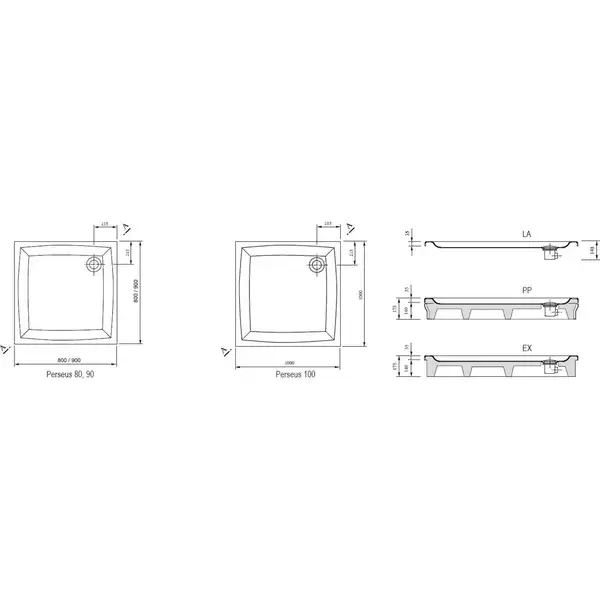 Панель душового піддона PERSEUS-100 SET L, RAVAK (A82AA01010)