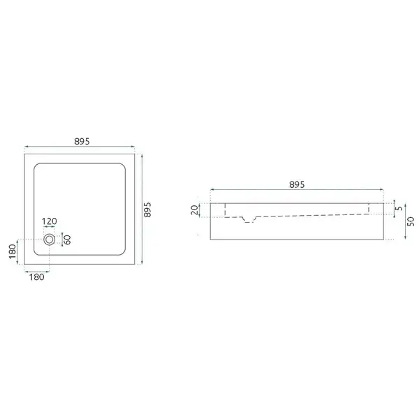 Душовий Піддон + сифон REA EGO Slim 80x80x5 REA-K011P Душовий Піддон + сифон REA EGO Slim 80x80x5 REA-K011P