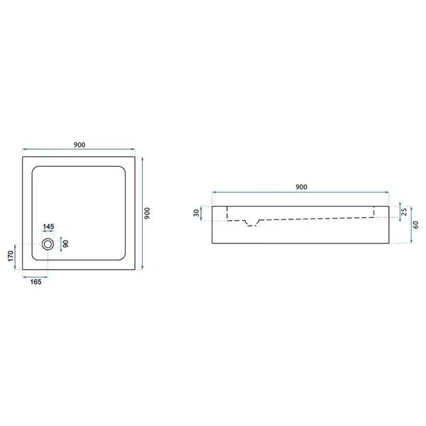 Rea Savoy Душевой поддон 90x90, черный (REA-K4803) Rea Savoy Душевой поддон 90x90, черный (REA-K4803)