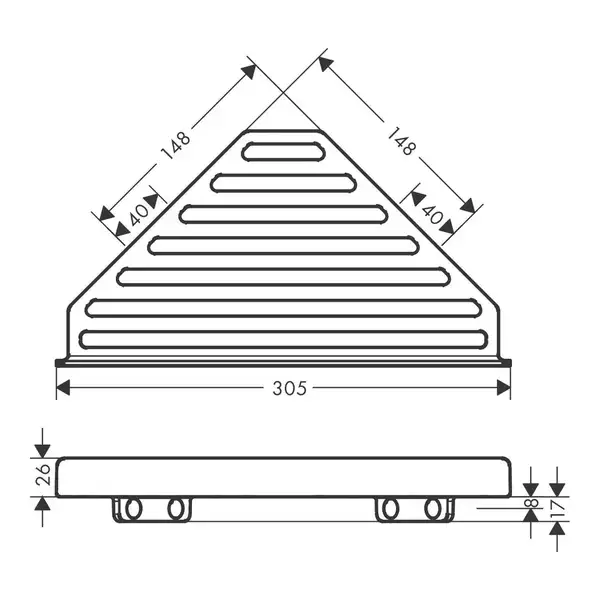 Кутова кошик Hansgrohe AddStoris, хром (41741000) Кутова кошик Hansgrohe AddStoris, хром (41741000)