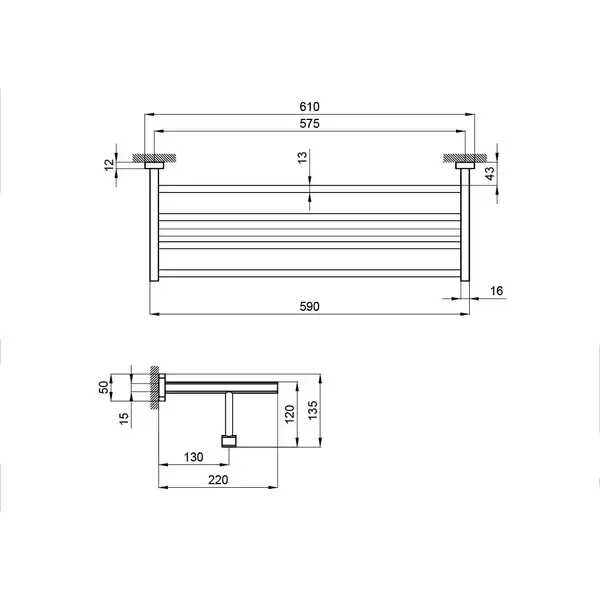 Полка для полотенец Qtap Liberty ORO 1122 (QTLIBORO1122) Полка для полотенец Qtap Liberty ORO 1122 (QTLIBORO1122)