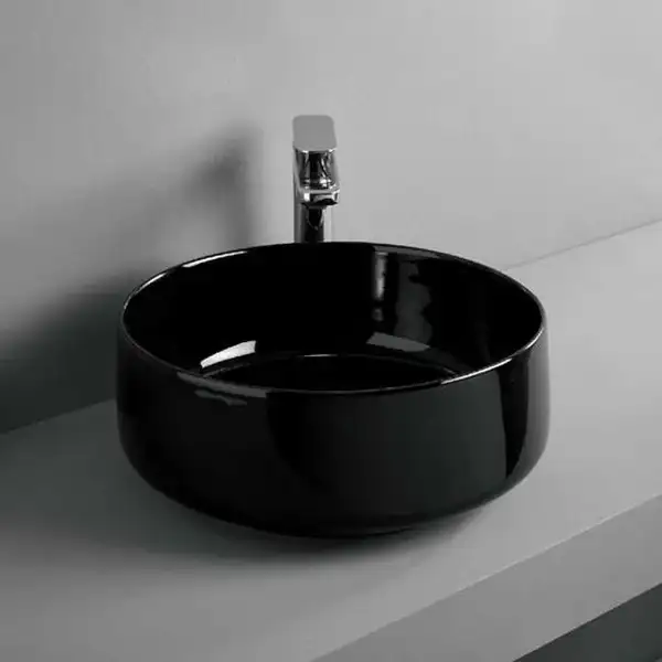 Умивальник на стільницю ArtCeram Cognac діаметр 35, чорний матовий (COL004 17; 00) Умивальник на стільницю ArtCeram Cognac діаметр 35, чорний матовий (COL004 17; 00)