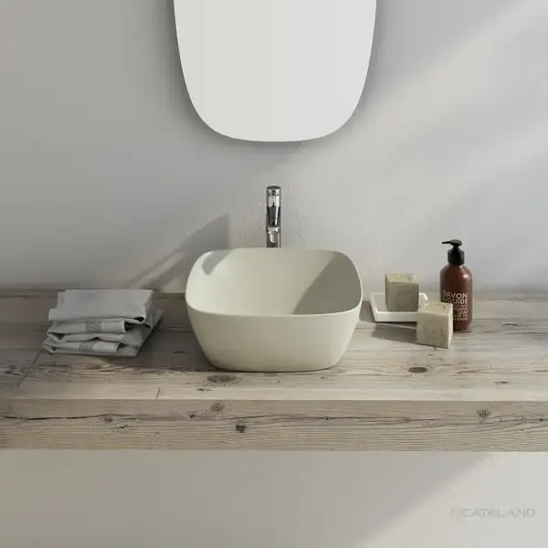 Раковина накладная на столешницу Catalano Green Lux Сolori 40 х 40 х h14 см, цвет - серый матовый 140APGRLXGS Раковина накладная на столешницу Catalano Green Lux Сolori 40 х 40 х h14 см, цвет - серый матовый 140APGRLXGS