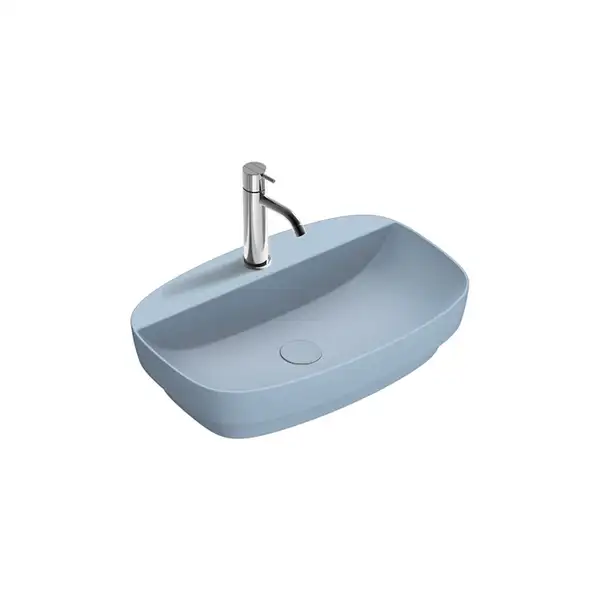 Раковина полувстраиваемая Catalano Green Lux Сolori 40 х 60 х h14 см, цвет - синий матовый 160GRLXNAS Раковина полувстраиваемая Catalano Green Lux Сolori 40 х 60 х h14 см, цвет - синий матовый 160GRLXNAS