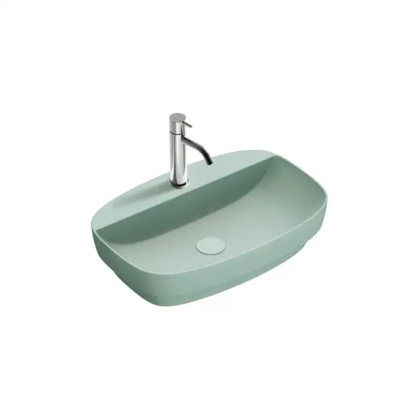 Раковина полувстраиваемая Catalano Green Lux Сolori 40 х 60 х h14 см, цвет - зелёный матовый 160GRLXNVS Раковина полувстраиваемая Catalano Green Lux Сolori 40 х 60 х h14 см, цвет - зелёный матовый 160GRLXNVS