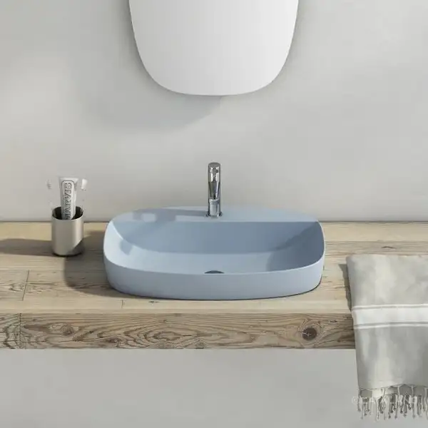 Раковина полувстраиваемая Catalano Green Lux Сolori 42 х 60 х h14 см, цвет - синий матовый 165GRLXNAS Раковина полувстраиваемая Catalano Green Lux Сolori 42 х 60 х h14 см, цвет - синий матовый 165GRLXNAS