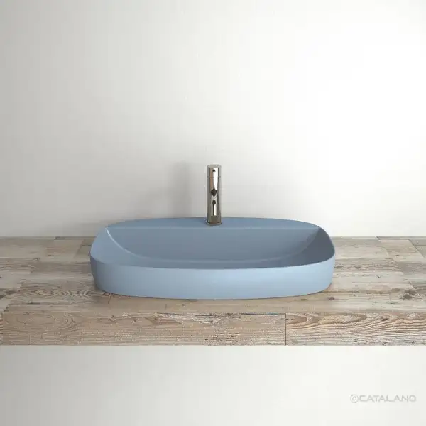 Раковина полувстраиваемая Catalano Green Lux Сolori 42 х 60 х h14 см, цвет - синий матовый 165GRLXNAS Раковина полувстраиваемая Catalano Green Lux Сolori 42 х 60 х h14 см, цвет - синий матовый 165GRLXNAS