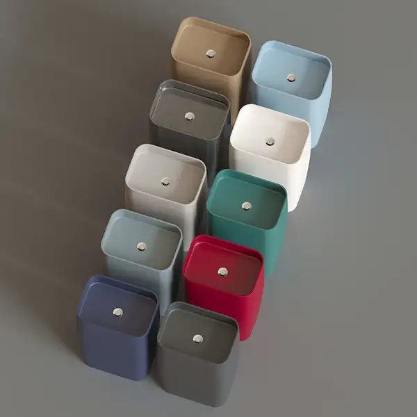 Раковина отдельностоящая, слив в стену Flaminia Flag 54 х 38 х h90 см, цвет - Latte opaco (матовый) FG52P Latte