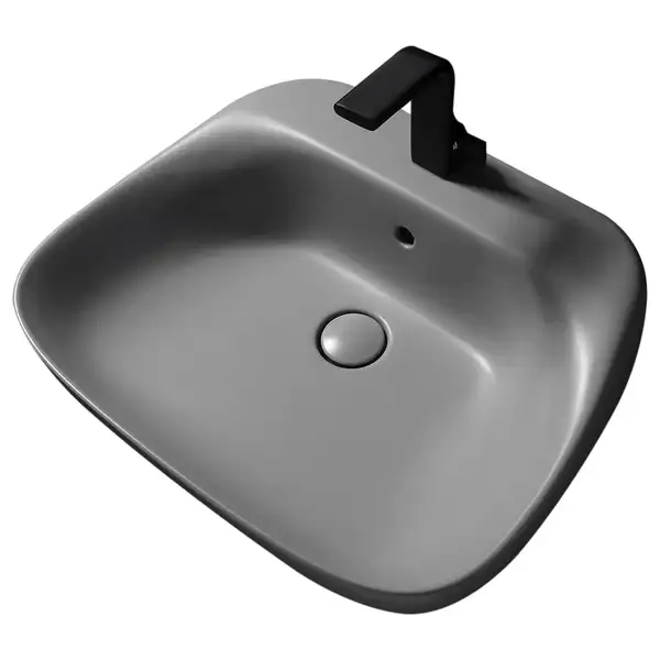 Раковина подвесная Flaminia Fluo 60 х 49 х h20 см, цвет - Cenere opaco (матовый) FU60L Cenere Раковина подвесная Flaminia Fluo 60 х 49 х h20 см, цвет - Cenere opaco (матовый) FU60L Cenere
