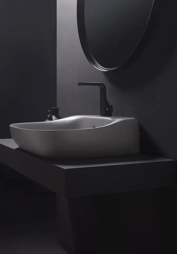 Раковина подвесная Flaminia Fluo 60 х 49 х h20 см, цвет - Cenere opaco (матовый) FU60L Cenere Раковина подвесная Flaminia Fluo 60 х 49 х h20 см, цвет - Cenere opaco (матовый) FU60L Cenere