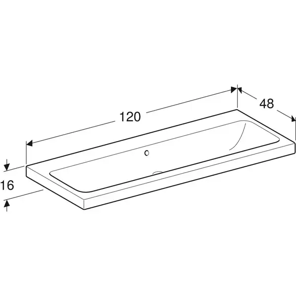 Умивальник накладний Geberit iCon Light: B=120см, T=48см, білий (501.837.00.3)