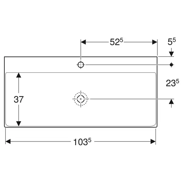 Раковина Geberit One 105 х 48 см 505.020.01.4 Раковина Geberit One 105 х 48 см 505.020.01.4