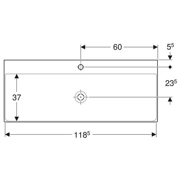 Раковина Geberit One 120 х 48 см 505.020.01.5 Раковина Geberit One 120 х 48 см 505.020.01.5