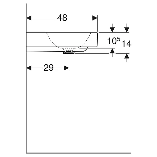 Раковина Geberit One 60 х 48 см 505.021.01.1 Раковина Geberit One 60 х 48 см 505.021.01.1