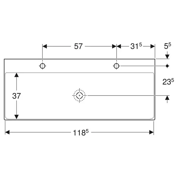 Раковина Geberit One 120 х 48 см 505.022.01.5 Раковина Geberit One 120 х 48 см 505.022.01.5