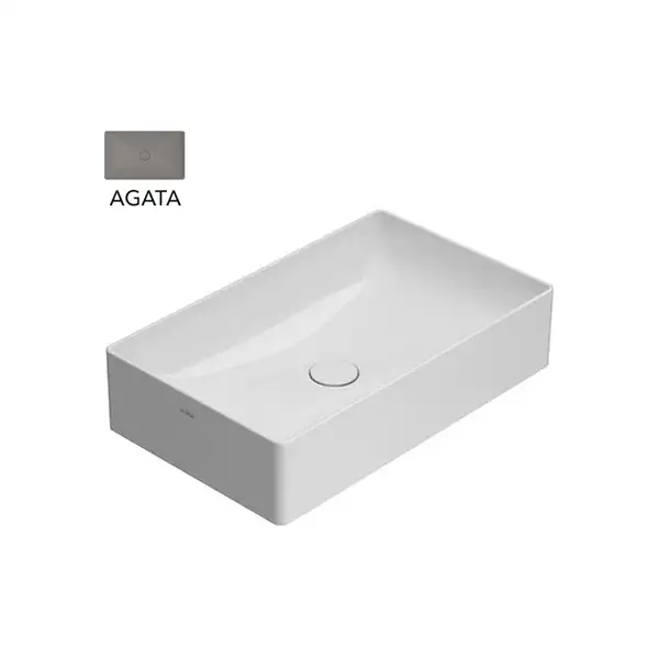 Умивальник на стільницю Globo T-Edge Agata 61х37 h14 см (B6R63AT)