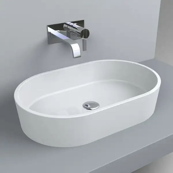 Умивальник на стільницю Globo T-Edge 60x35, білий (FO061BI) Умивальник на стільницю Globo T-Edge 60x35, білий (FO061BI)