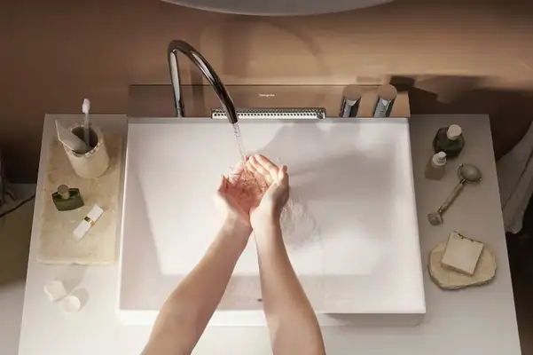 Раковина Hansgrohe Avalegra AquaUnit 58 х 47,5 х 10 см, без переливу, з функцією QuickClean+, із змішувачем, Chrome  22472000