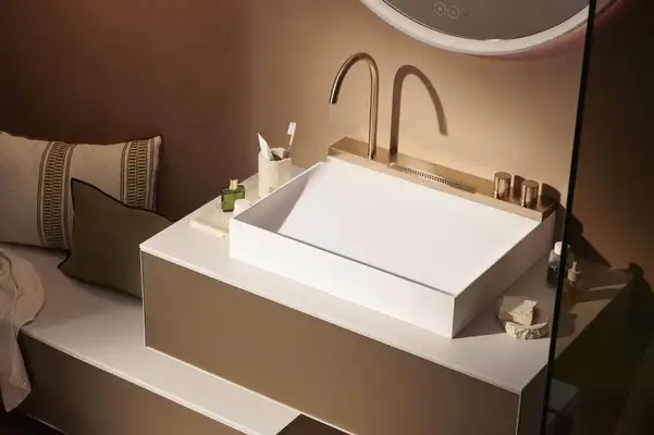 Раковина Hansgrohe Avalegra AquaUnit 58 х 47,5 х 10 см, без переливу, з функцією QuickClean+, із змішувачем, Brushed Bronze  22472140