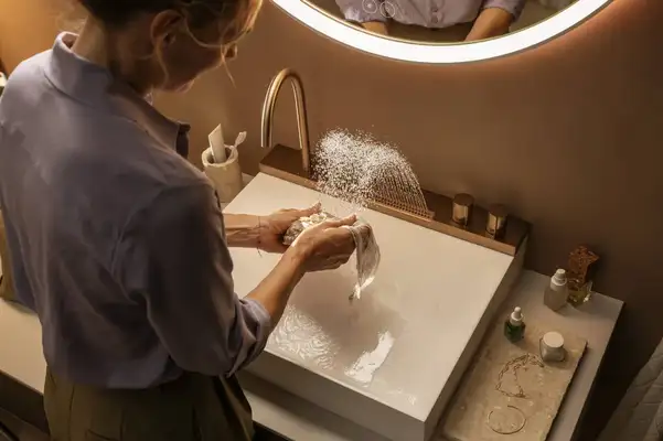 Раковина Hansgrohe Avalegra AquaUnit 58 х 47,5 х 10 см, без переливу, з функцією QuickClean+, із змішувачем, Brushed Bronze  22472140