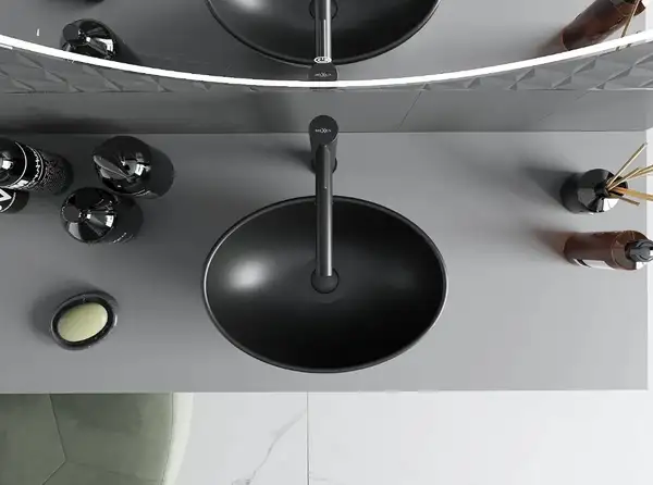Умывальник (раковина) MEXEN ELZA SILVER BRUSHED BLACK MATT накладной (MEX-21014023) Умывальник (раковина) MEXEN ELZA SILVER BRUSHED BLACK MATT накладной (MEX-21014023)