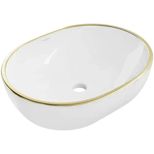 Умывальник (раковина) MEXEN VIKI WHITE GOLD EDGE накладной (MEX-21054805)