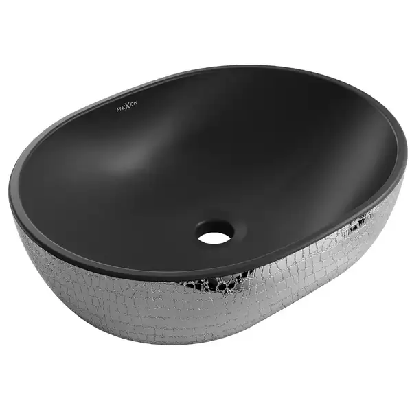 Умывальник (раковина) MEXEN VIKI BLACK SILVER накладной с узором (MEX-21054872)