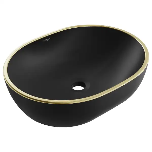 Умывальник (раковина) MEXEN VIKI BLACK GOLD EDGE накладной (MEX-21054875) Умывальник (раковина) MEXEN VIKI BLACK GOLD EDGE накладной (MEX-21054875)