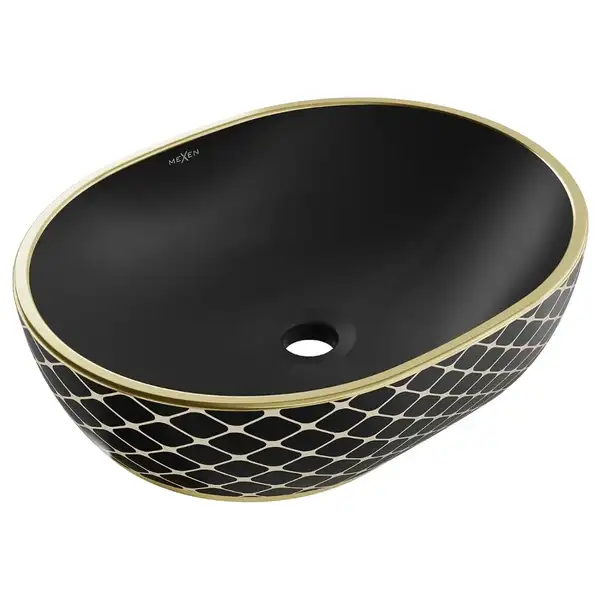 Умывальник (раковина) MEXEN VIKI BLACK DIAMOND GOLD накладной (MEX-21054879) Умывальник (раковина) MEXEN VIKI BLACK DIAMOND GOLD накладной (MEX-21054879)