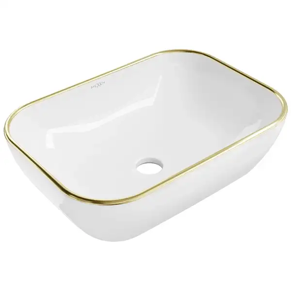 Умывальник (раковина) MEXEN RITA WHITE GOLD EDGE накладной (MEX-21084505) Умывальник (раковина) MEXEN RITA WHITE GOLD EDGE накладной (MEX-21084505)