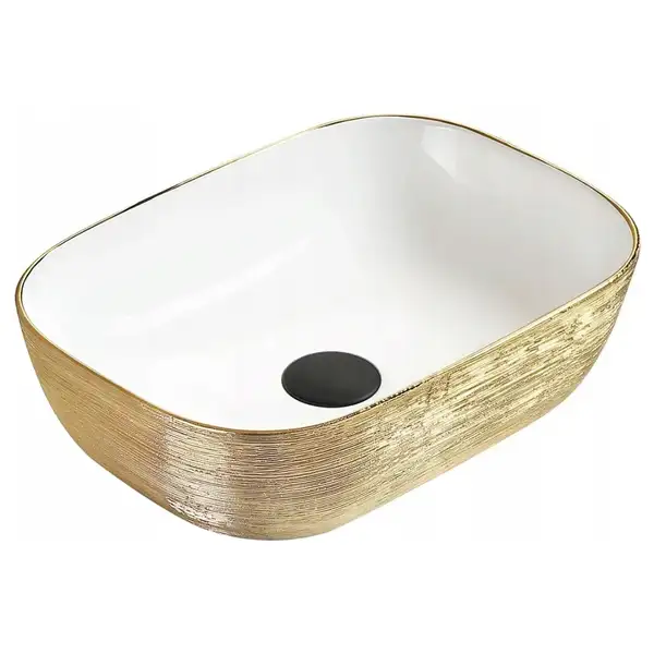 Умывальник (раковина) MEXEN RITA BRUSHED GOLD WHITE накладной (MEX-21084553) Умывальник (раковина) MEXEN RITA BRUSHED GOLD WHITE накладной (MEX-21084553)