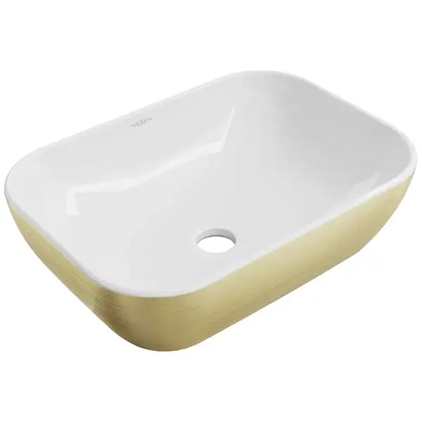 Умывальник (раковина) MEXEN RITA BRUSHED GOLD WHITE накладной (MEX-21084553) Умывальник (раковина) MEXEN RITA BRUSHED GOLD WHITE накладной (MEX-21084553)
