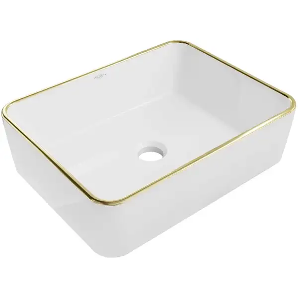 Умывальник (раковина) MEXEN CATIA WHITE GOLD EDGE накладной (MEX-21314805) Умывальник (раковина) MEXEN CATIA WHITE GOLD EDGE накладной (MEX-21314805)