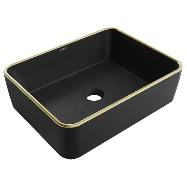 Умывальник (раковина) MEXEN CATIA BLACK GOLD EDGE накладной (MEX-21314875) Умывальник (раковина) MEXEN CATIA BLACK GOLD EDGE накладной (MEX-21314875)