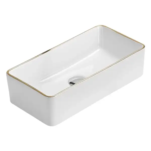 Умывальник (раковина) MEXEN NADIA 46 WHITE GOLD EDGE накладной (MEX-21614605) Умывальник (раковина) MEXEN NADIA 46 WHITE GOLD EDGE накладной (MEX-21614605)