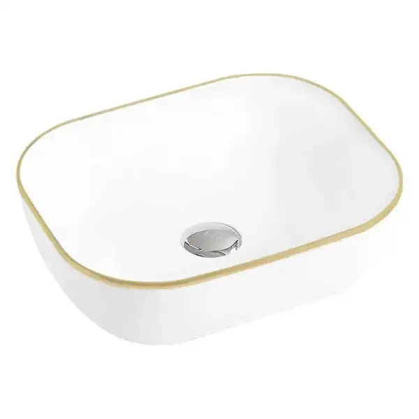 Умывальник (раковина) MEXEN MIRABEL WHITE GOLD EDGE накладной (MEX-22115005)