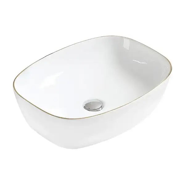 Умывальник (раковина) MEXEN LITA WHITE GOLD EDGE накладной (MEX-22124905)