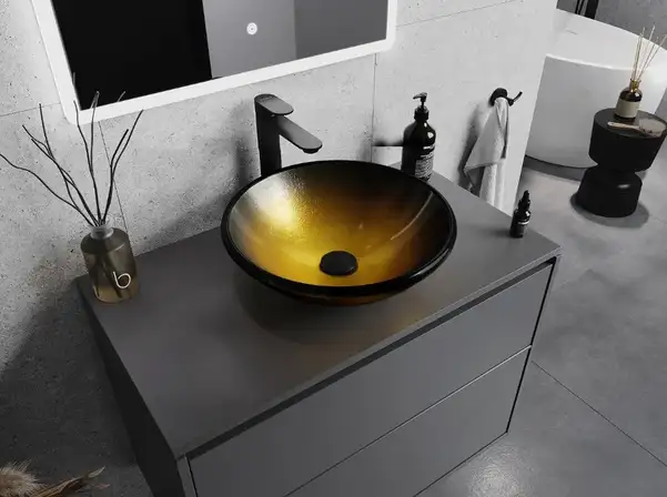 Умывальник (раковина) MEXEN MIRA DARK GOLD накладной (MEX-24124251) Умывальник (раковина) MEXEN MIRA DARK GOLD накладной (MEX-24124251)