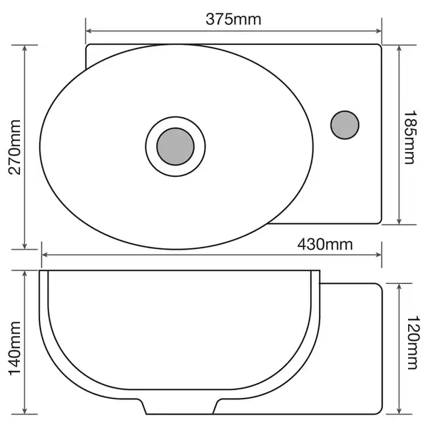 Mixxus Premium DIVERSE-1201-L Раковина, белая (MP6507) Mixxus Premium DIVERSE-1201-L Раковина, белая (MP6507)