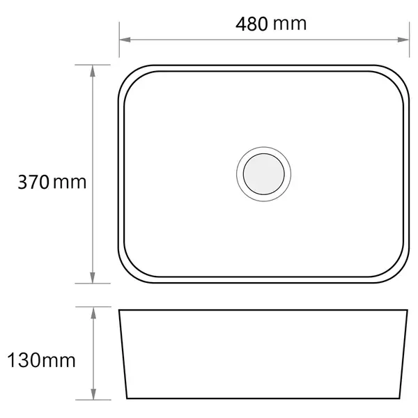 Mixxus Premium QUADRO-0103 Раковина накладна, біла (MP6514)