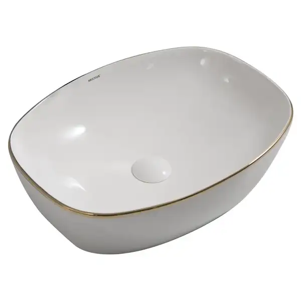 Mixxus Premium DIVERSE-0109 Раковина накладна, біла/золото (MP6548)
