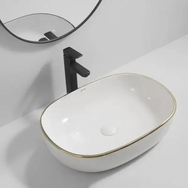 MIXXUS PREMIUM ELLIPSE-0105 EDGE GOLD Раковина, золото (MP6564)