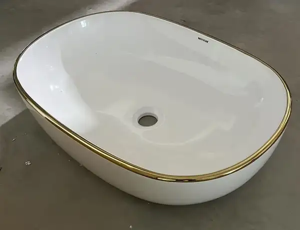 MIXXUS PREMIUM ELLIPSE-0105 EDGE GOLD Раковина, золото (MP6564)