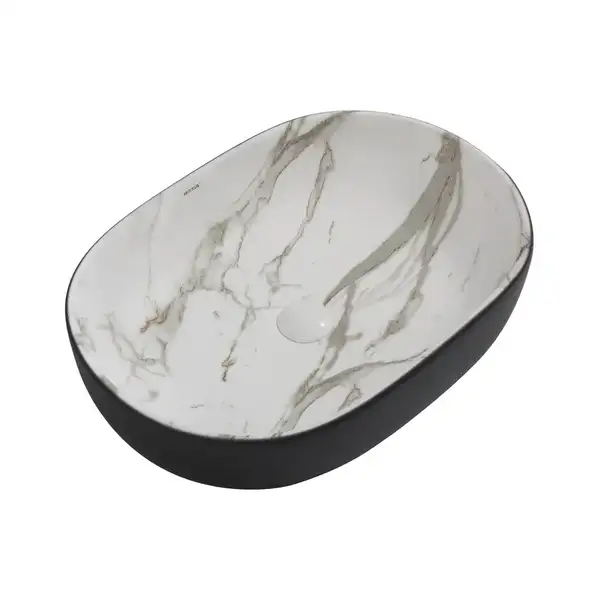 Раковина накладна MIXXUS PREMIUM ELLIPSE-0105, мармур-чорна (MP6565)