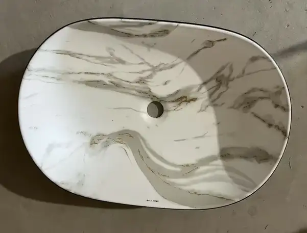 Раковина накладна MIXXUS PREMIUM ELLIPSE-0105, мармур-чорна (MP6565)