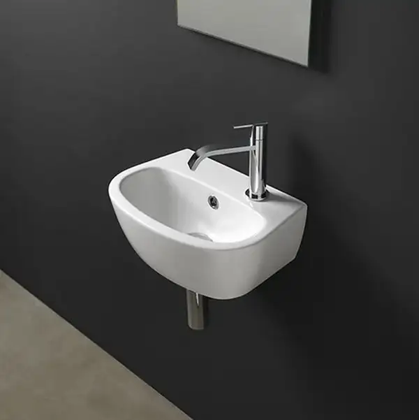Nic-Design Умивальник підвісний Nic Design Milk Mini 40x28x15.5h з переливом, без отвору під змішувач, білий (001311001)