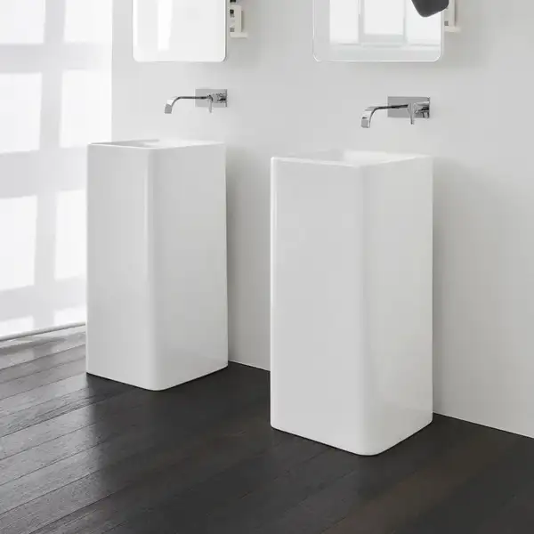 Nic-Design Умивальник окремо стоячий Nic Design Semplice 40х40х85 см без переливу, зі зливом у стіну, білий матовий (001372003) Nic-Design Умивальник окремо стоячий Nic Design Semplice 40х40х85 см без переливу, зі зливом у стіну, білий матовий (001372003)
